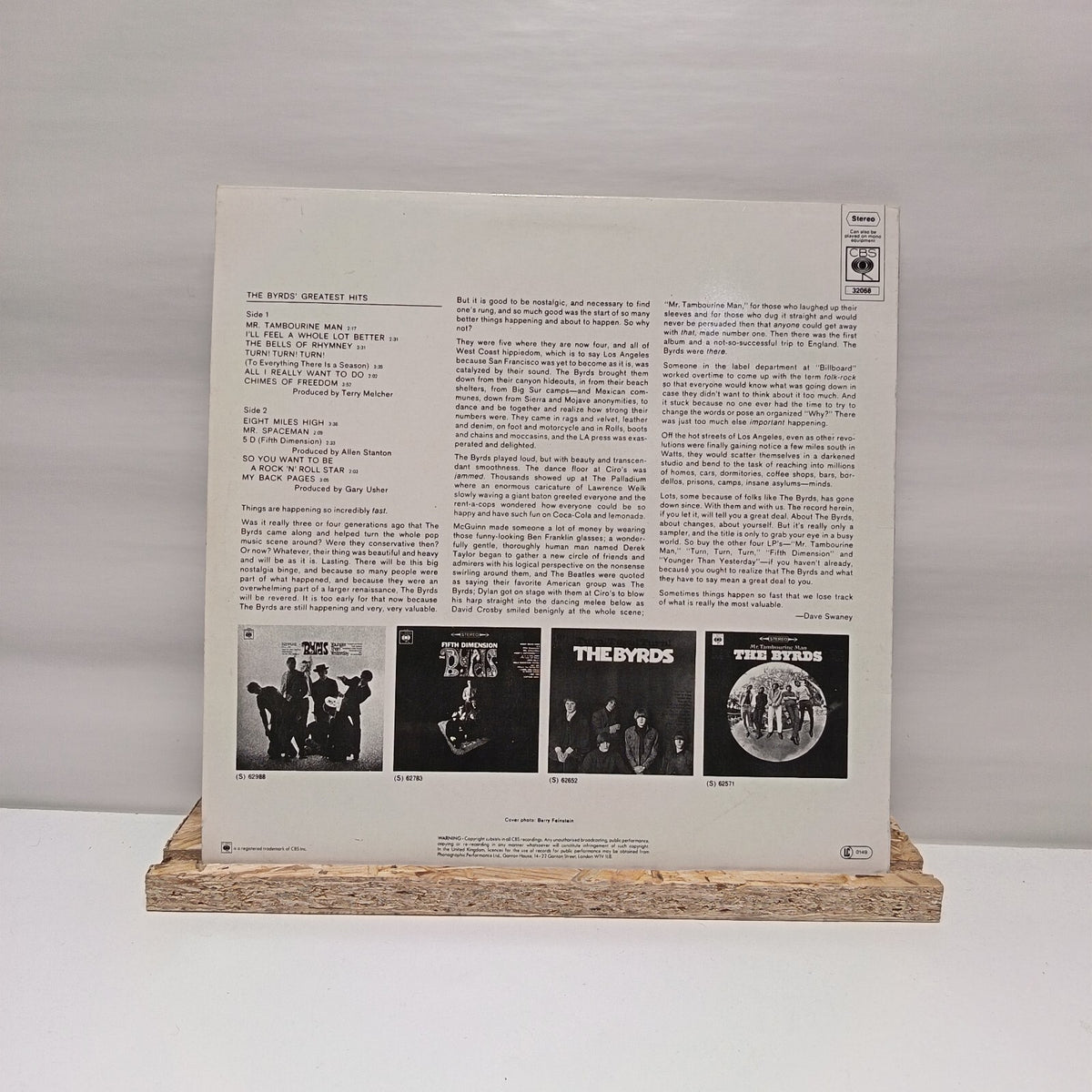 The Byrds greatest hits vinyl record VG+/VG+ 32068
