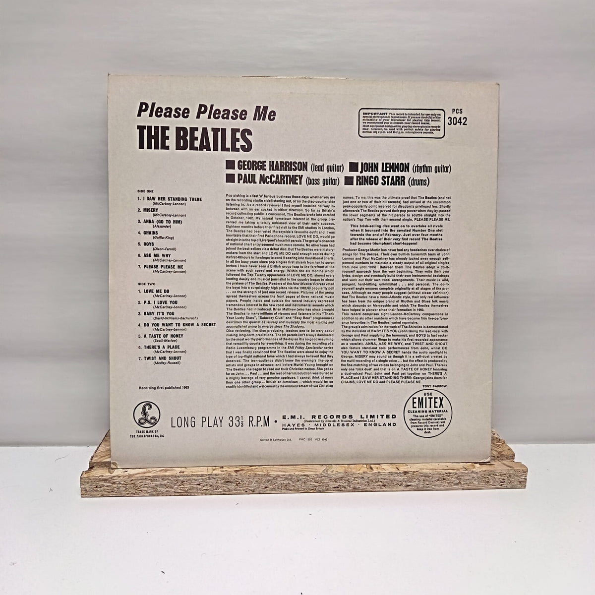 The Beatles please please me vinyl record VG+/VG PCS 3042
