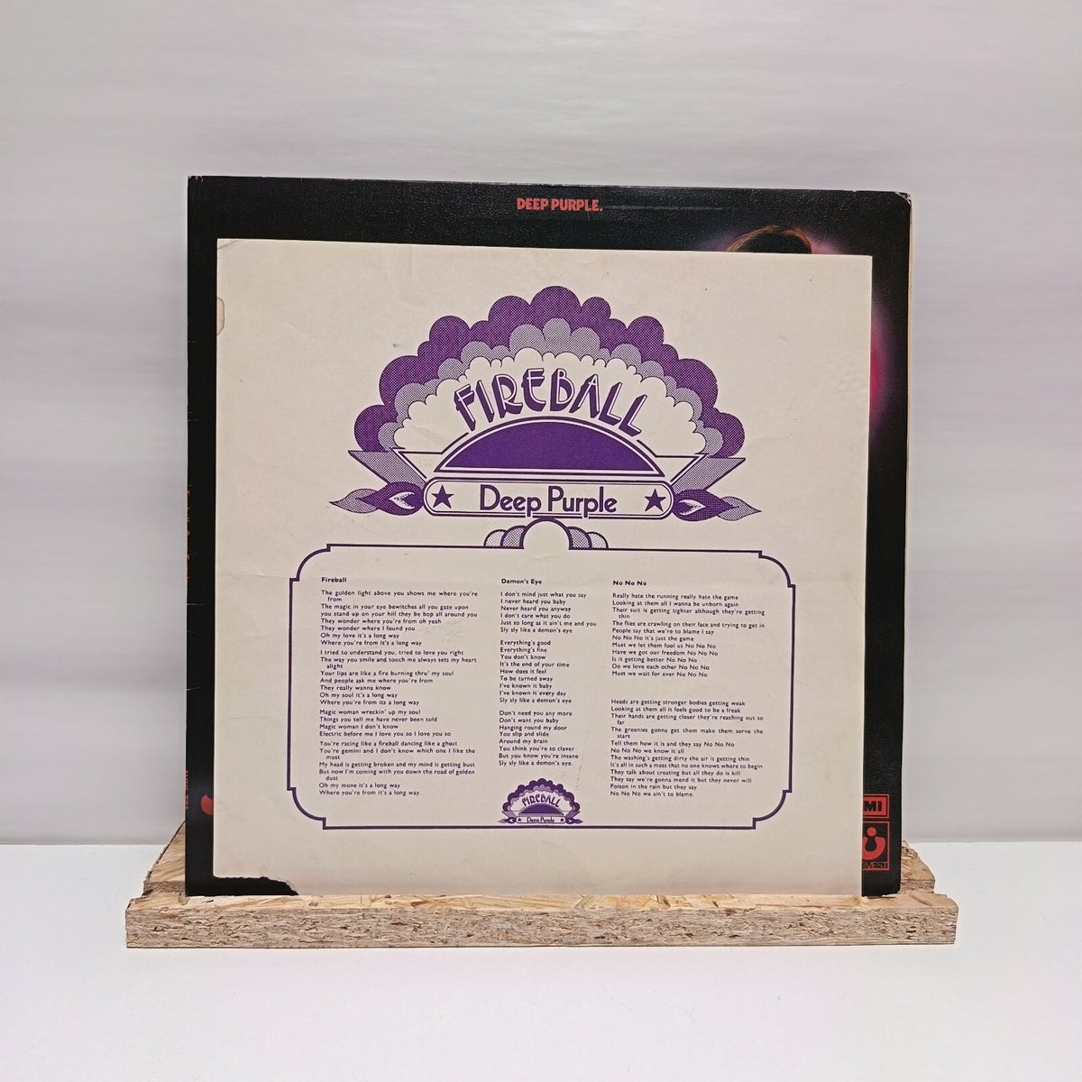 Deep Purple fireball vinyl record 1971 EX/EX SHVL 793