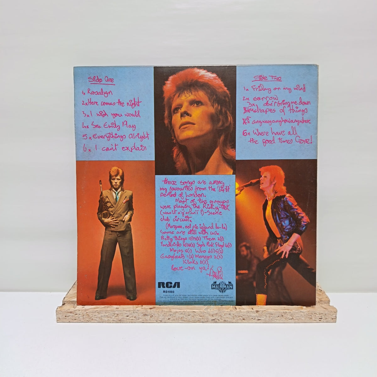 David Bowie pinups vinyl record 1973 VG+/VG RS1003