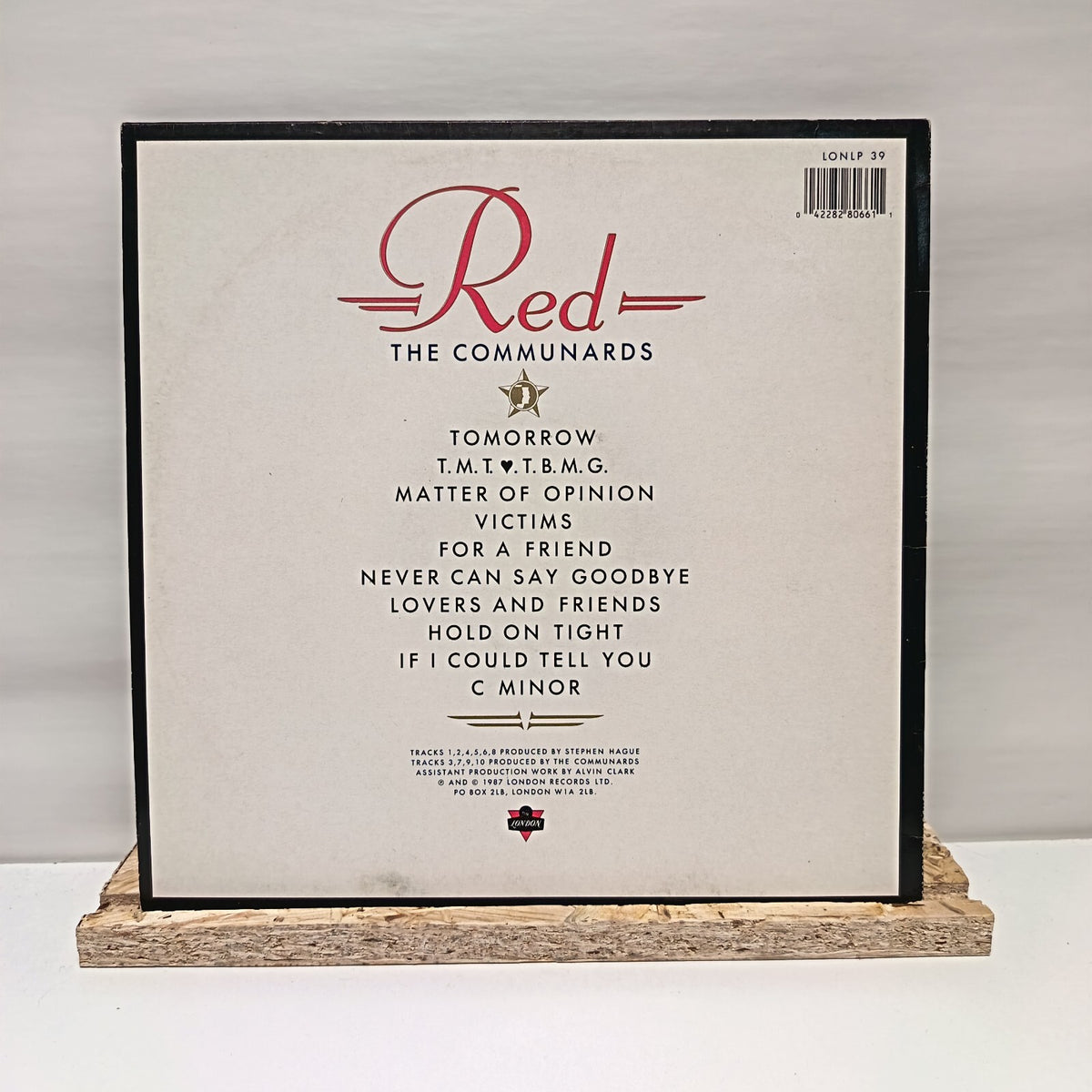 The Communards red vinyl record VG+/VG+ LONLP 39
