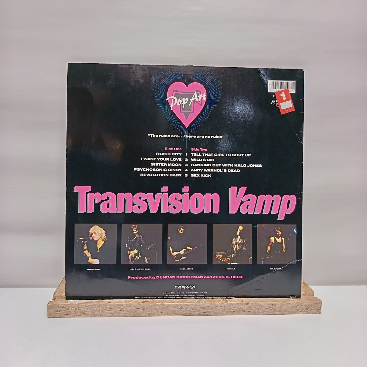 Transvision Vamp pop art vinyl record VG+/VG 255 802-1