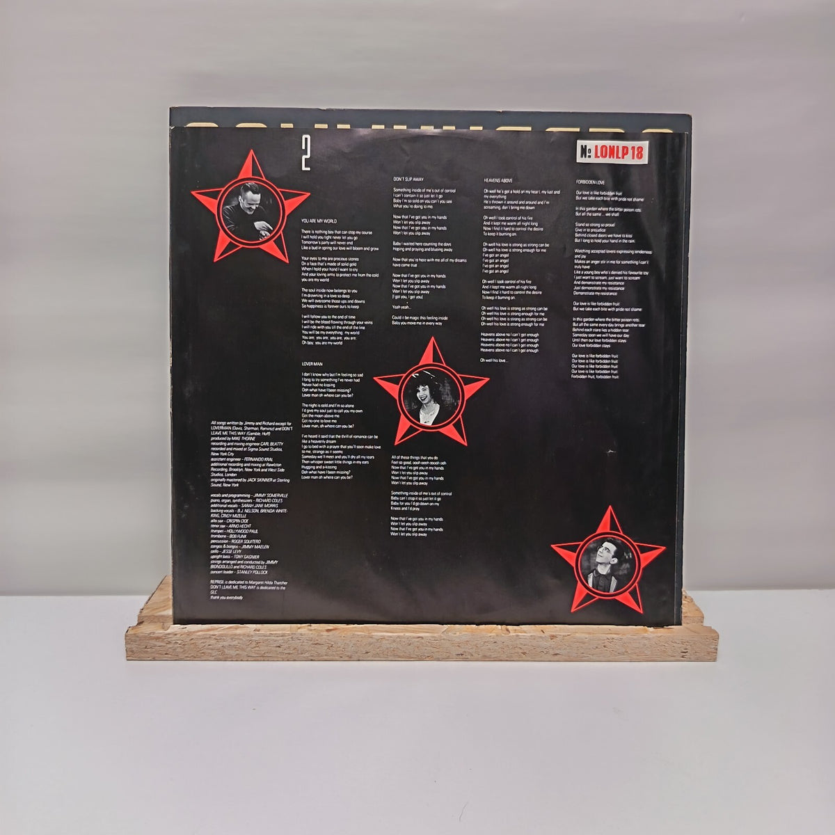 The Communards self titled vinyl record VG+/VG+ LONLP 18