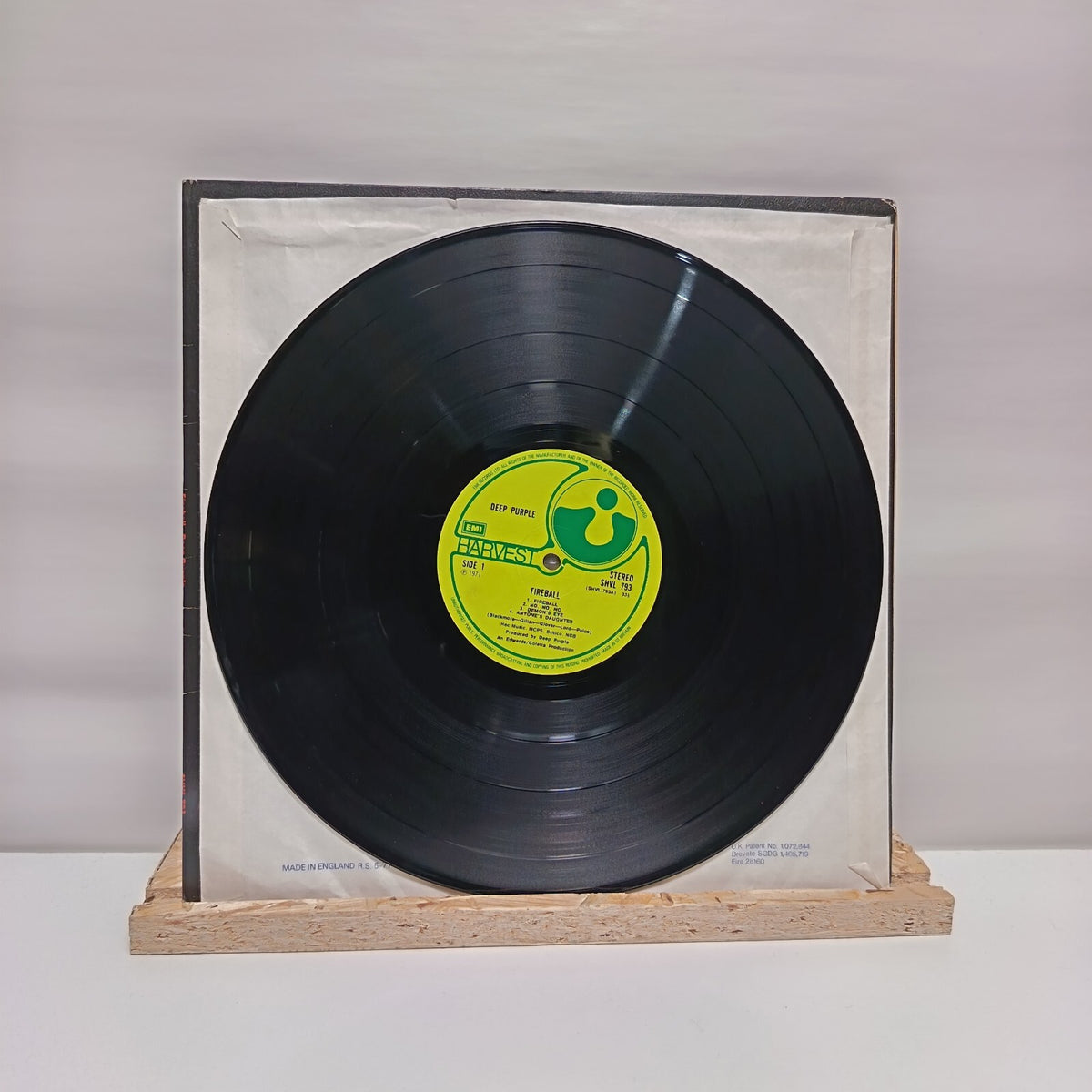 Deep Purple fireball vinyl record 1971 EX/EX SHVL 793