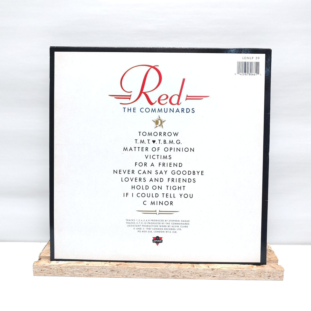 The Communards red vinyl record VG+/VG+ LONLP39