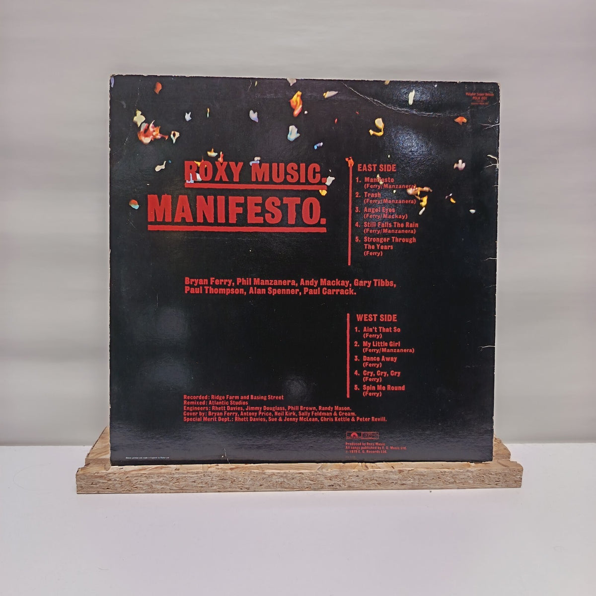 Roxy Music manifesto vinyl record VG+/VG+ POLH 001