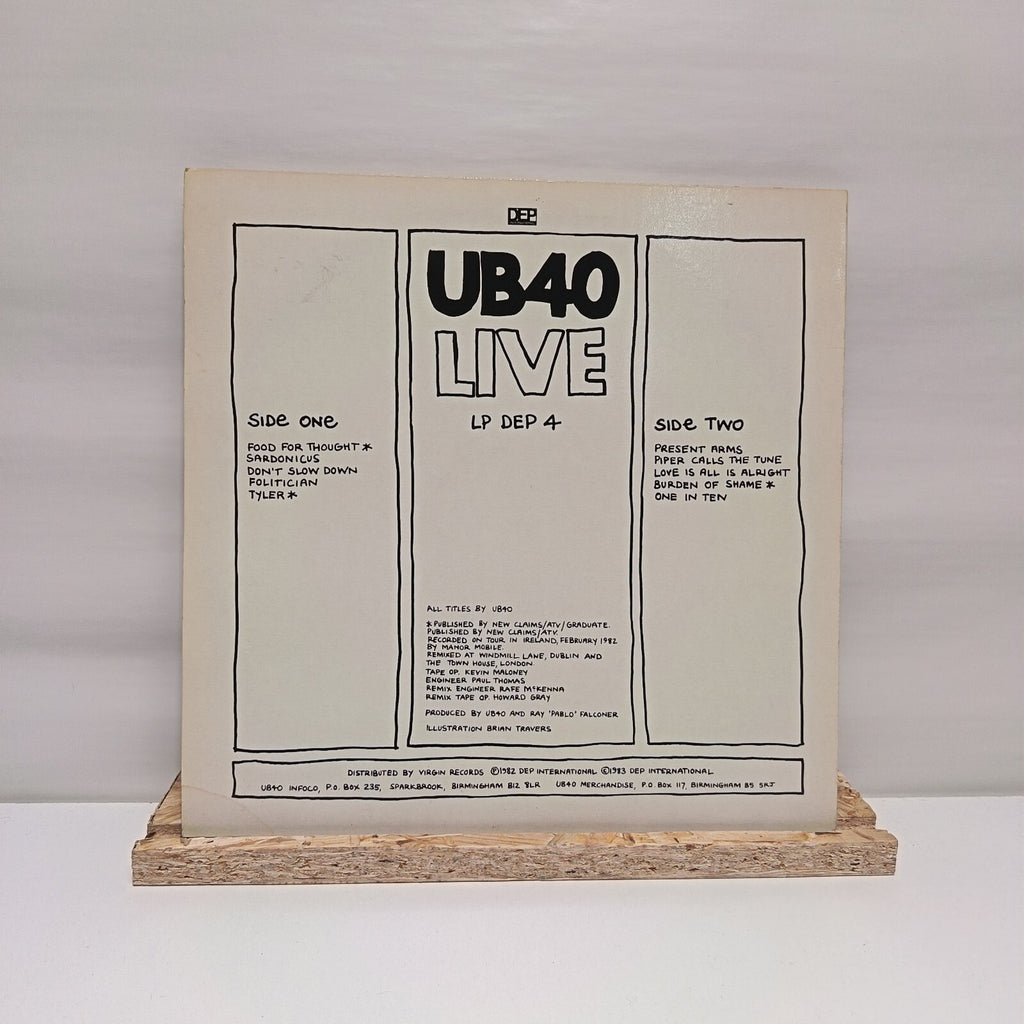 UB40 live vinyl record VG+/VG+ LP DEP 4