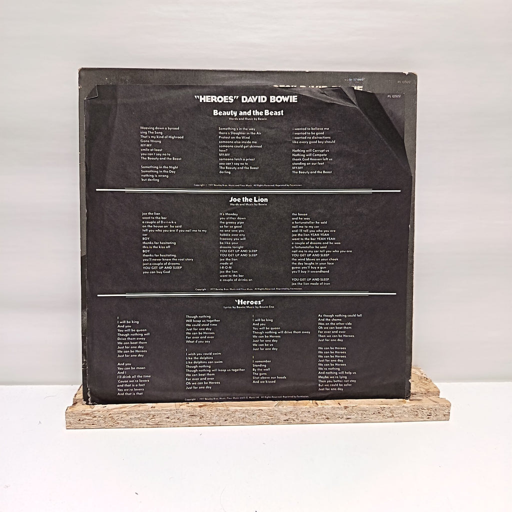 David Bowie heroes vinyl record VG+/VG+ PL 12522