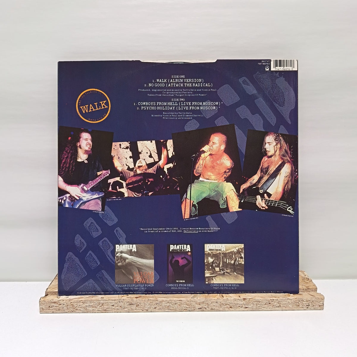 Pantera walk live material vinyl record 12" VG+/VG+ B6076T