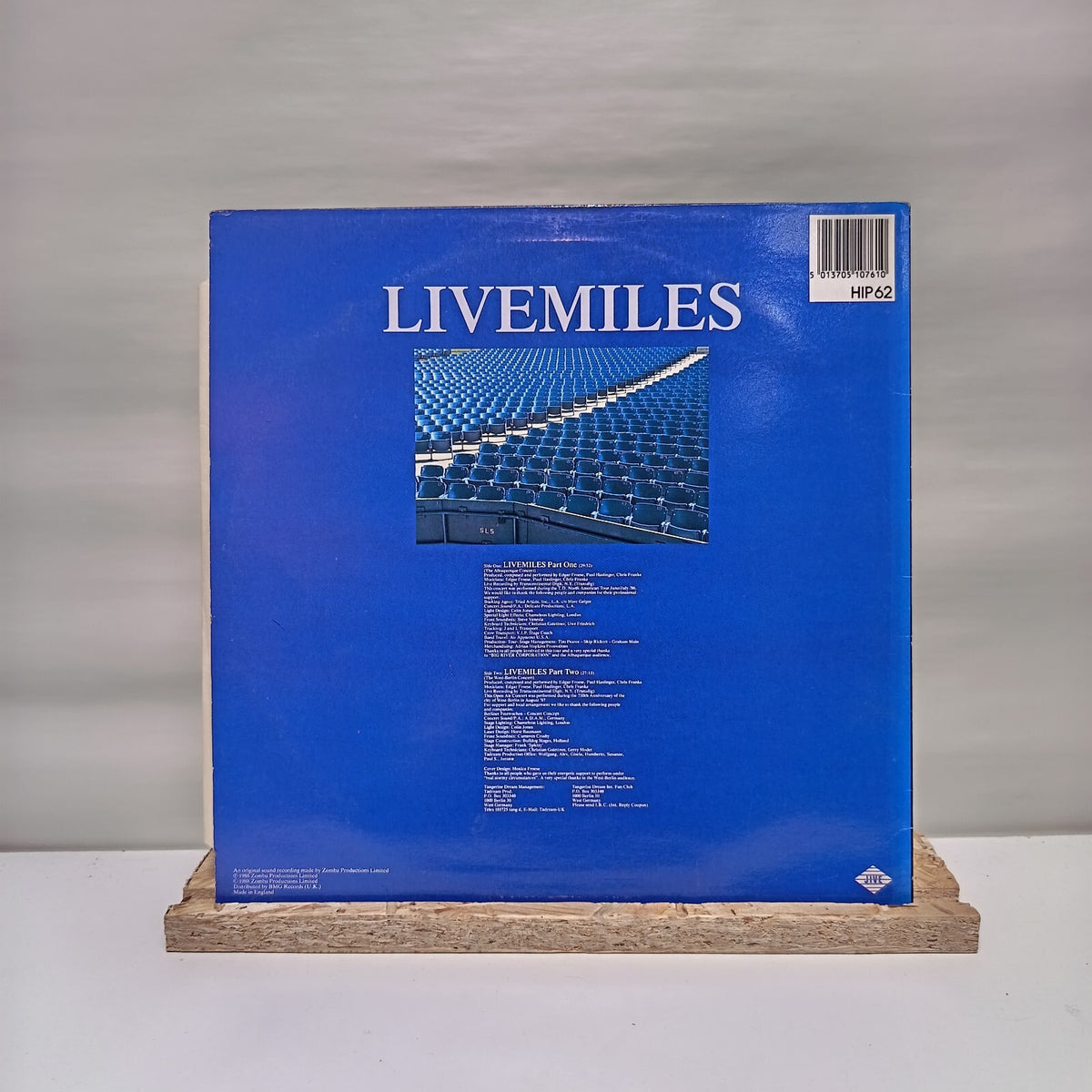 Tangerine Dream in concert livemiles vinyl record VG+/VG+ HIP 62