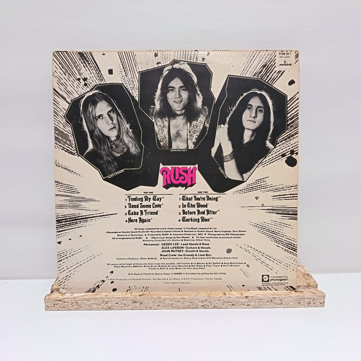 Rush self titled vinyl record 1974 VG+/VG+ 9100 011