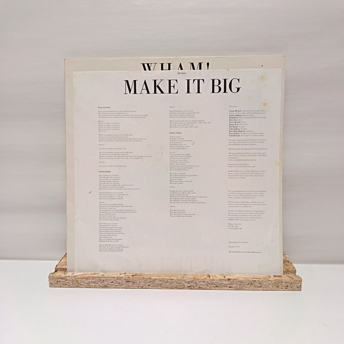 Wham! make it big vinyl record VG+/VG+ 86311